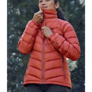 L.L. Bean 850 Down Fill ultralight puffer jacket orange XL petite